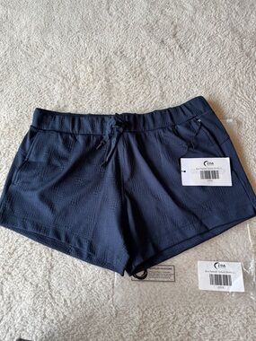 Zyia Navy Athletic Drawstring Shorts for Women
